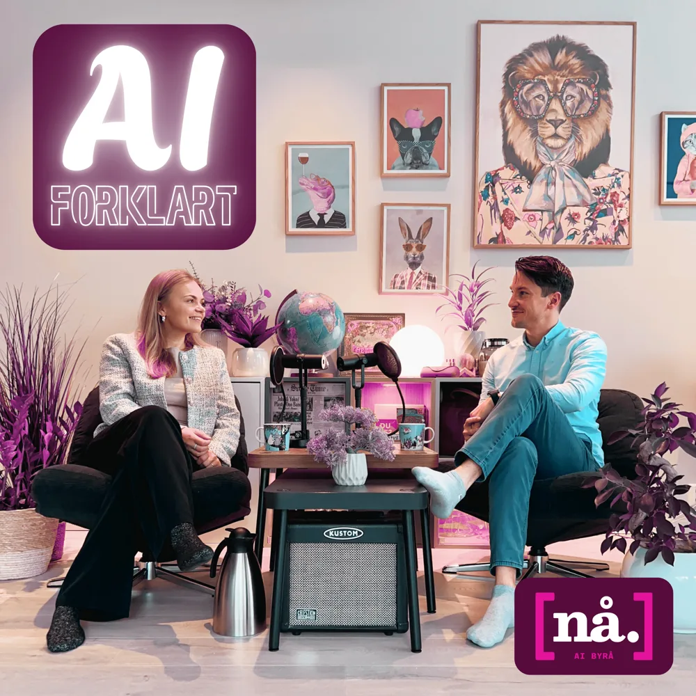 Omslaget til podcasten AI Forklart